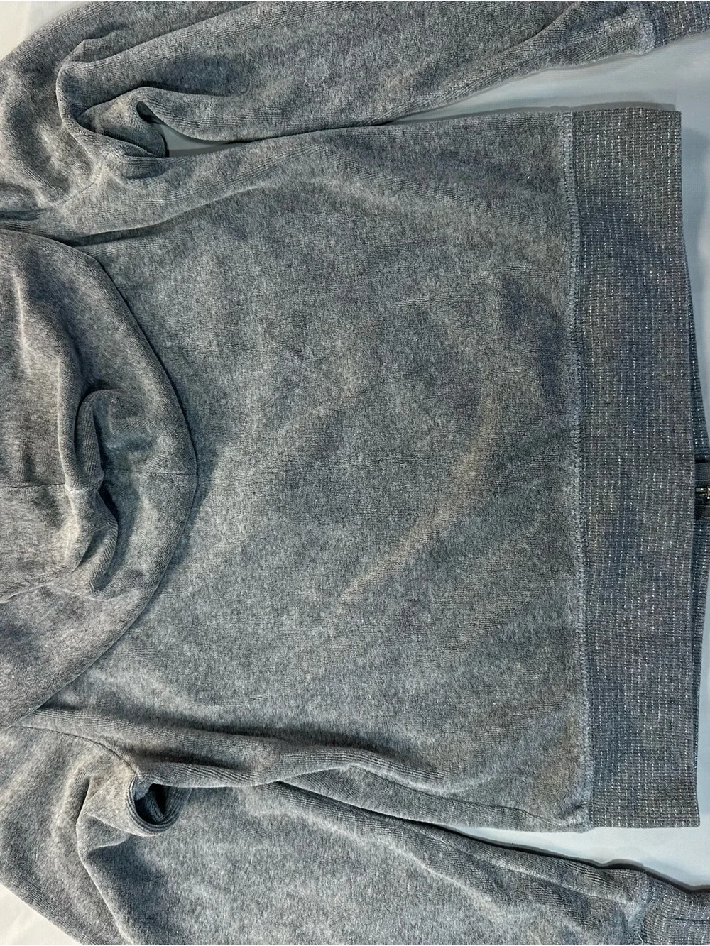 Justice Gray Velour Zip Hoodie with Sequin Heart size 16 girls
